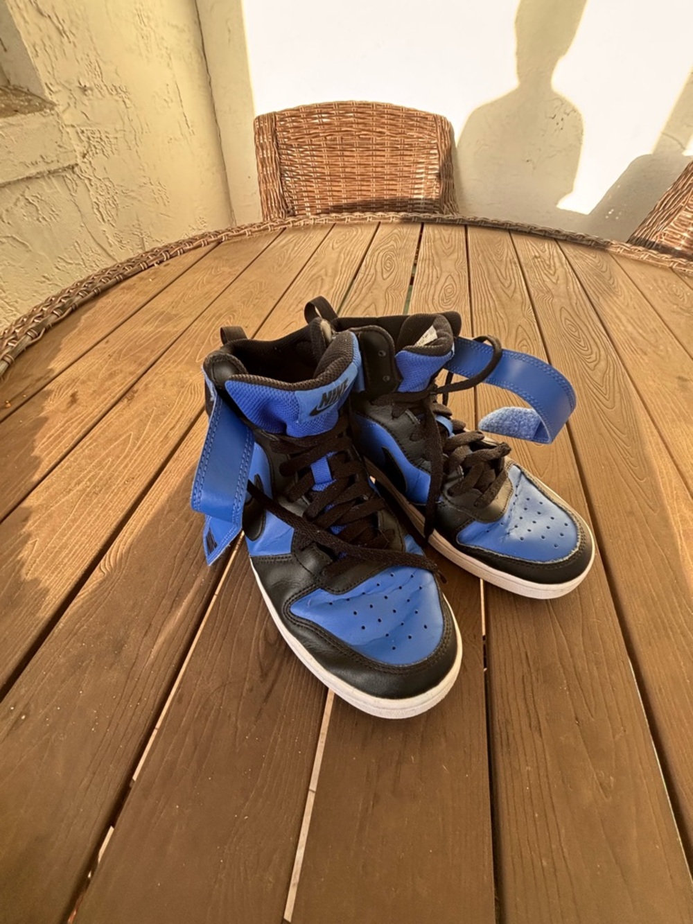 Nike Kids High-Top Sneakers in Blue and Black
